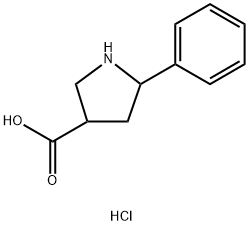5-苯基吡咯烷-3-羧酸盐酸盐 结构式