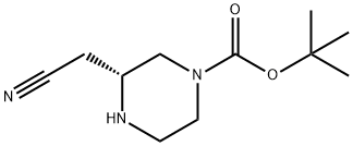 tert-butyl (R)-3-(cyanomethyl)piperazine-1-carboxylate 结构式