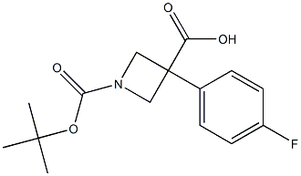 1,3-Azetidinedicarboxylic acid, 3-(4-fluorophenyl)-, 1-(1,1-dimethylethyl) ester 结构式