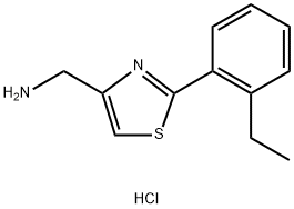 C-2-(2-Ethyl-phenyl)-thiazol-4-yl-methylamine hydrochloride 结构式