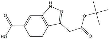 3-tert-Butoxycarbonylmethyl-1H-indazole-6-carboxylic acid 结构式