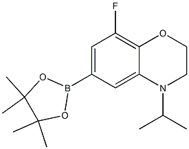 8-氟-4-异丙基-6-(4,4,5,5-四甲基-1,3,2-二氧杂硼烷-2-基)-3,4-二氢-2H-苯并[B][1,4]噁嗪 结构式