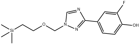 2-fluoro-4-(1-((2-(trimethylsilyl)ethoxy)methyl)-1H-1,2,4-triazol-3-yl)phenol 结构式