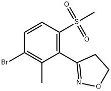 3-(3-溴-2-甲基-6-(甲基磺酰基)苯基)-4,5-二氢异恶唑 结构式