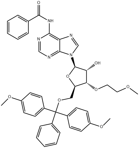 N6-Benzoyl-5'-O-(4,4'-dimethoxytrityl)-3'-O-(2-methoxyethyl)adenosine 结构式