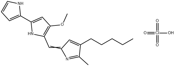 2,2'-Bipyrrole, 4-methoxy-5-[(5-methyl-4-pentyl-2H-pyrrol-2-ylidene)methyl]-, monoperchlorate (8CI) 结构式