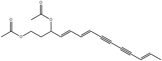 (4E,6E,12E)-十四碳三烯 -8,10-二炔-1,3-二乙酸酯 结构式