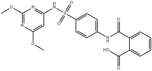 2-[(4-{[(2,6-dimethoxy-4-pyrimidinyl)amino]sulfonyl}anilino)carbonyl]benzoic acid 结构式