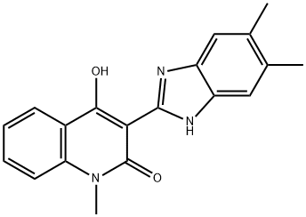 3-(5,6-dimethyl-1H-benzimidazol-2-yl)-4-hydroxy-1-methyl-2(1H)-quinolinone 结构式