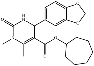 cycloheptyl 4-(1,3-benzodioxol-5-yl)-1,6-dimethyl-2-oxo-1,2,3,4-tetrahydropyrimidine-5-carboxylate 结构式