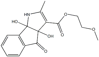 2-methoxyethyl 3a,8b-dihydroxy-2-methyl-4-oxo-1,3a,4,8b-tetrahydroindeno[1,2-b]pyrrole-3-carboxylate 结构式