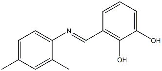 3-{[(2,4-dimethylphenyl)imino]methyl}-1,2-benzenediol 结构式