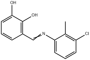 3-{[(3-chloro-2-methylphenyl)imino]methyl}-1,2-benzenediol 结构式