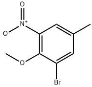 1-溴-2-甲氧基-5-甲基-3-硝基苯 结构式