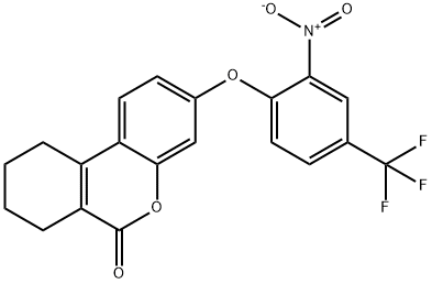 3-[2-nitro-4-(trifluoromethyl)phenoxy]-7,8,9,10-tetrahydro-6H-benzo[c]chromen-6-one 结构式