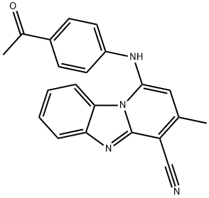 1-(4-acetylanilino)-3-methylpyrido[1,2-a]benzimidazole-4-carbonitrile 结构式