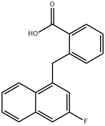 Benzoic acid, 2-[(3-fluoro-1-naphthalenyl)methyl]- 结构式