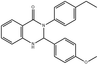 3-(4-ethylphenyl)-2-(4-methoxyphenyl)-2,3-dihydro-4(1H)-quinazolinone 结构式