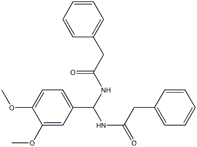 N-{(3,4-dimethoxyphenyl)[(phenylacetyl)amino]methyl}-2-phenylacetamide 结构式
