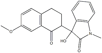 3-hydroxy-3-(7-methoxy-1-oxo-1,2,3,4-tetrahydro-2-naphthalenyl)-1-methyl-1,3-dihydro-2H-indol-2-one 结构式