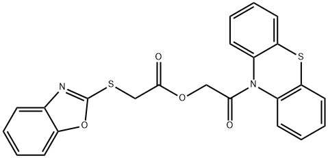 2-oxo-2-(10H-phenothiazin-10-yl)ethyl (1,3-benzoxazol-2-ylsulfanyl)acetate 结构式