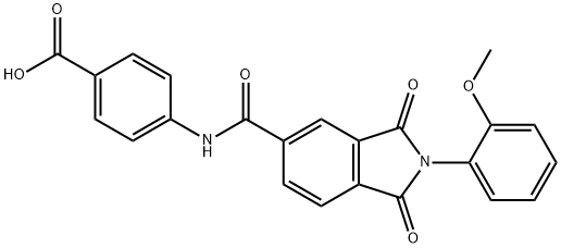 4-({[2-(2-methoxyphenyl)-1,3-dioxo-2,3-dihydro-1H-isoindol-5-yl]carbonyl}amino)benzoic acid 结构式