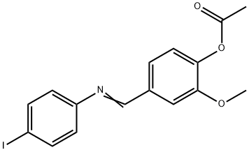 4-{[(4-iodophenyl)imino]methyl}-2-methoxyphenyl acetate 结构式