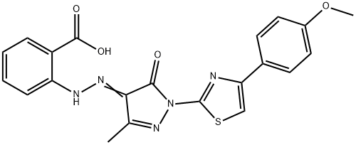 2-(2-{1-[4-(4-methoxyphenyl)-1,3-thiazol-2-yl]-3-methyl-5-oxo-1,5-dihydro-4H-pyrazol-4-ylidene}hydrazino)benzoic acid 结构式