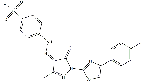 4-(2-{3-methyl-1-[4-(4-methylphenyl)-1,3-thiazol-2-yl]-5-oxo-1,5-dihydro-4H-pyrazol-4-ylidene}hydrazino)benzenesulfonic acid 结构式