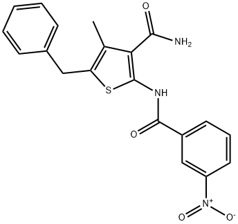 5-benzyl-4-methyl-2-[(3-nitrobenzoyl)amino]-3-thiophenecarboxamide 结构式