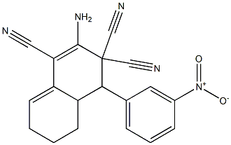 2-amino-4-(3-nitrophenyl)-4a,5,6,7-tetrahydro-1,3,3(4H)-naphthalenetricarbonitrile 结构式