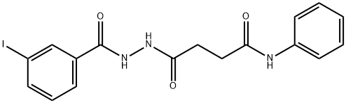 4-[2-(3-iodobenzoyl)hydrazino]-4-oxo-N-phenylbutanamide 结构式