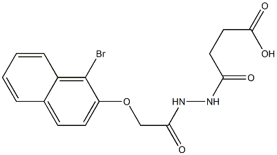 4-(2-{2-[(1-bromo-2-naphthyl)oxy]acetyl}hydrazino)-4-oxobutanoic acid 结构式