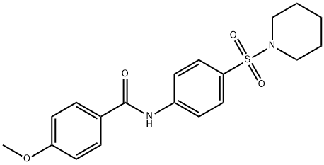 4-methoxy-N-[4-(1-piperidinylsulfonyl)phenyl]benzamide 结构式