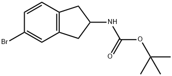 N-(5-溴-2,3-二氢-1H-茚-2-基)氨基甲酸叔丁酯 结构式