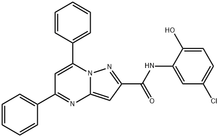 N-(5-chloro-2-hydroxyphenyl)-5,7-diphenylpyrazolo[1,5-a]pyrimidine-2-carboxamide 结构式