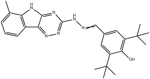 3,5-ditert-butyl-4-hydroxybenzaldehyde (6-methyl-5H-[1,2,4]triazino[5,6-b]indol-3-yl)hydrazone 结构式