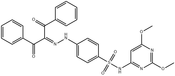 4-[2-(1-benzoyl-2-oxo-2-phenylethylidene)hydrazino]-N-(2,6-dimethoxy-4-pyrimidinyl)benzenesulfonamide 结构式