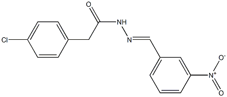 2-(4-chlorophenyl)-N'-{3-nitrobenzylidene}acetohydrazide 结构式