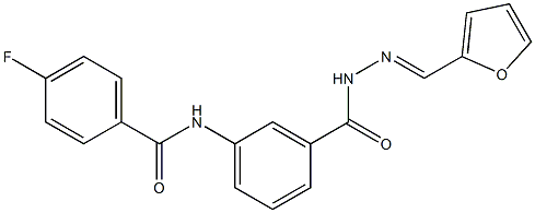 4-fluoro-N-(3-{[2-(2-furylmethylene)hydrazino]carbonyl}phenyl)benzamide 结构式