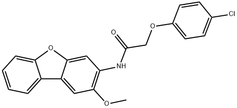 2-(4-chlorophenoxy)-N-(2-methoxydibenzo[b,d]furan-3-yl)acetamide 结构式