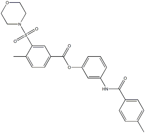 3-[(4-methylbenzoyl)amino]phenyl 4-methyl-3-(4-morpholinylsulfonyl)benzoate 结构式