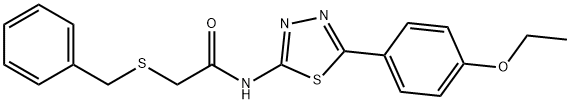 2-(benzylsulfanyl)-N-[5-(4-ethoxyphenyl)-1,3,4-thiadiazol-2-yl]acetamide 结构式