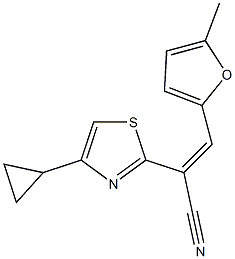 2-(4-cyclopropyl-1,3-thiazol-2-yl)-3-(5-methyl-2-furyl)acrylonitrile 结构式