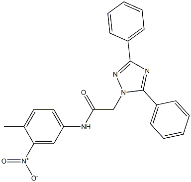 2-(3,5-diphenyl-1H-1,2,4-triazol-1-yl)-N-{3-nitro-4-methylphenyl}acetamide 结构式