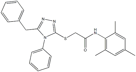 2-[(5-benzyl-4-phenyl-4H-1,2,4-triazol-3-yl)sulfanyl]-N-mesitylacetamide 结构式