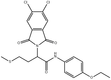 2-(5,6-dichloro-1,3-dioxo-1,3-dihydro-2H-isoindol-2-yl)-N-(4-ethoxyphenyl)-4-(methylsulfanyl)butanamide 结构式