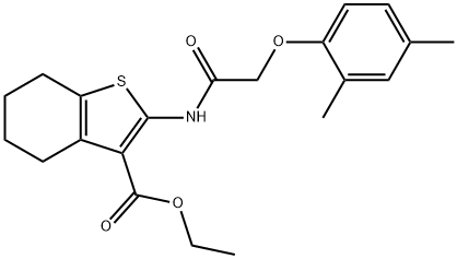 ethyl 2-{[(2,4-dimethylphenoxy)acetyl]amino}-4,5,6,7-tetrahydro-1-benzothiophene-3-carboxylate 结构式