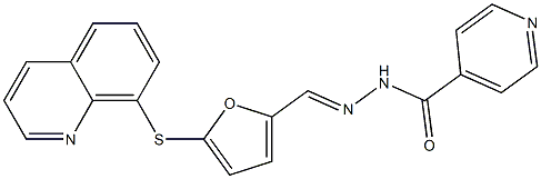 N'-{[5-(8-quinolinylsulfanyl)-2-furyl]methylene}isonicotinohydrazide 结构式