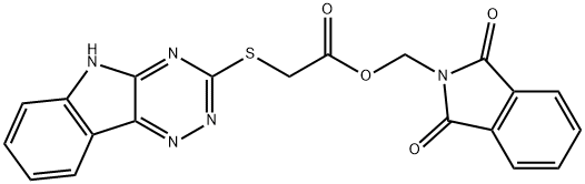 (1,3-dioxo-1,3-dihydro-2H-isoindol-2-yl)methyl (5H-[1,2,4]triazino[5,6-b]indol-3-ylsulfanyl)acetate 结构式
